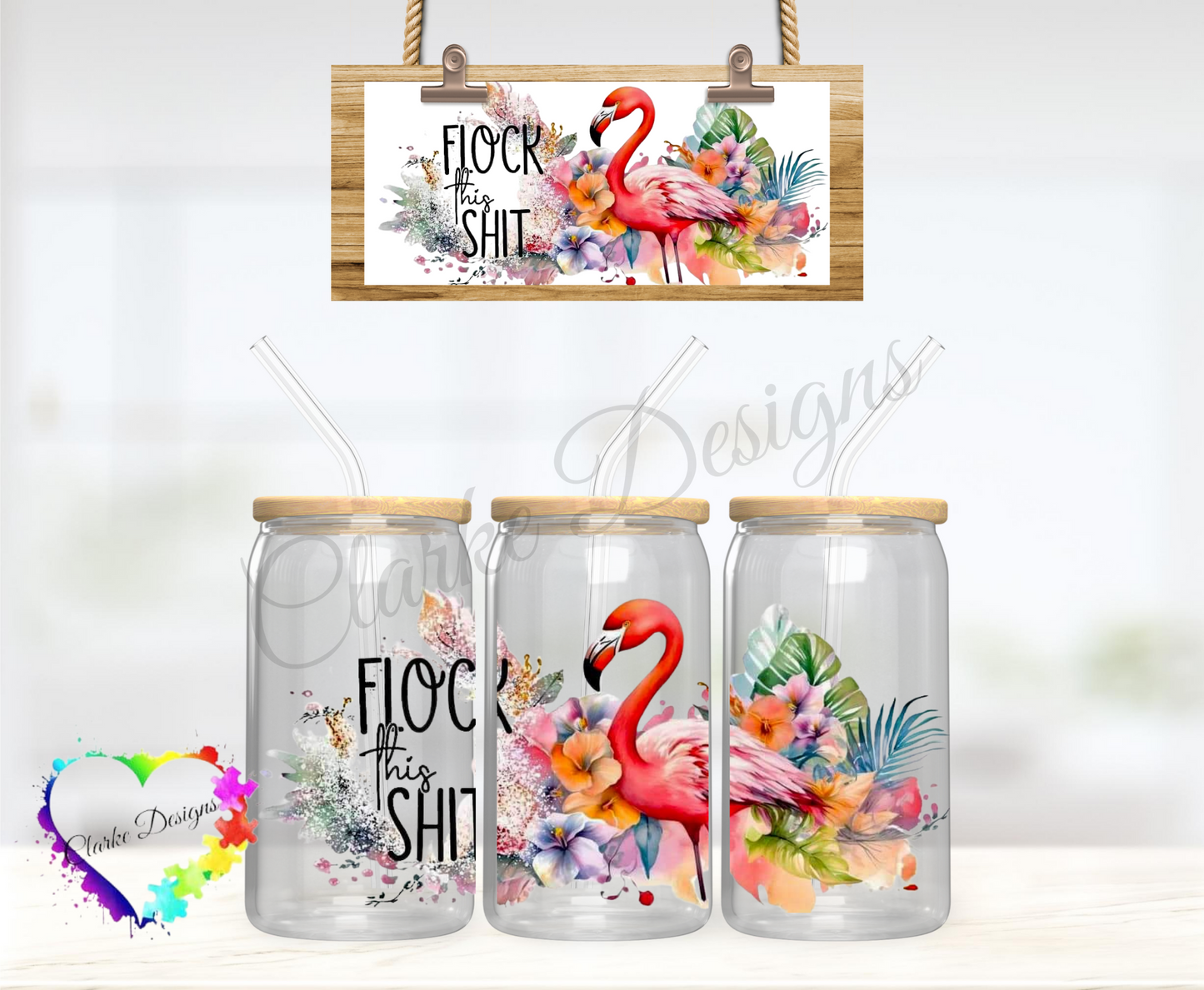 Flock this - 16oz Libbey UV DTF Wrap