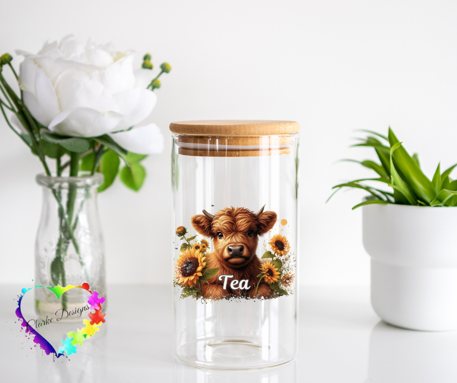 Highland Cow Canister Decals