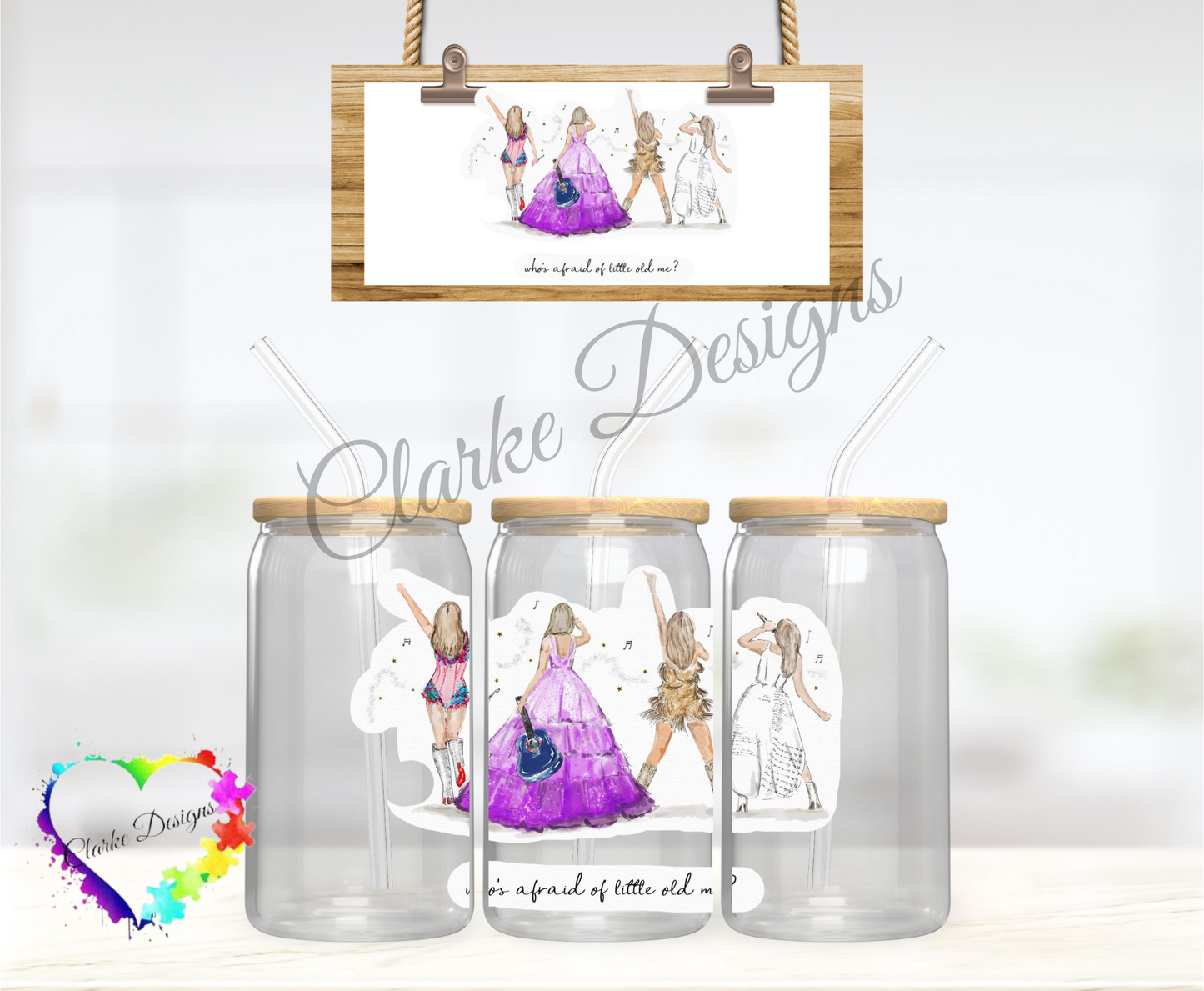 TS Who's afraid? - 16oz Libbey UV DTF Wrap