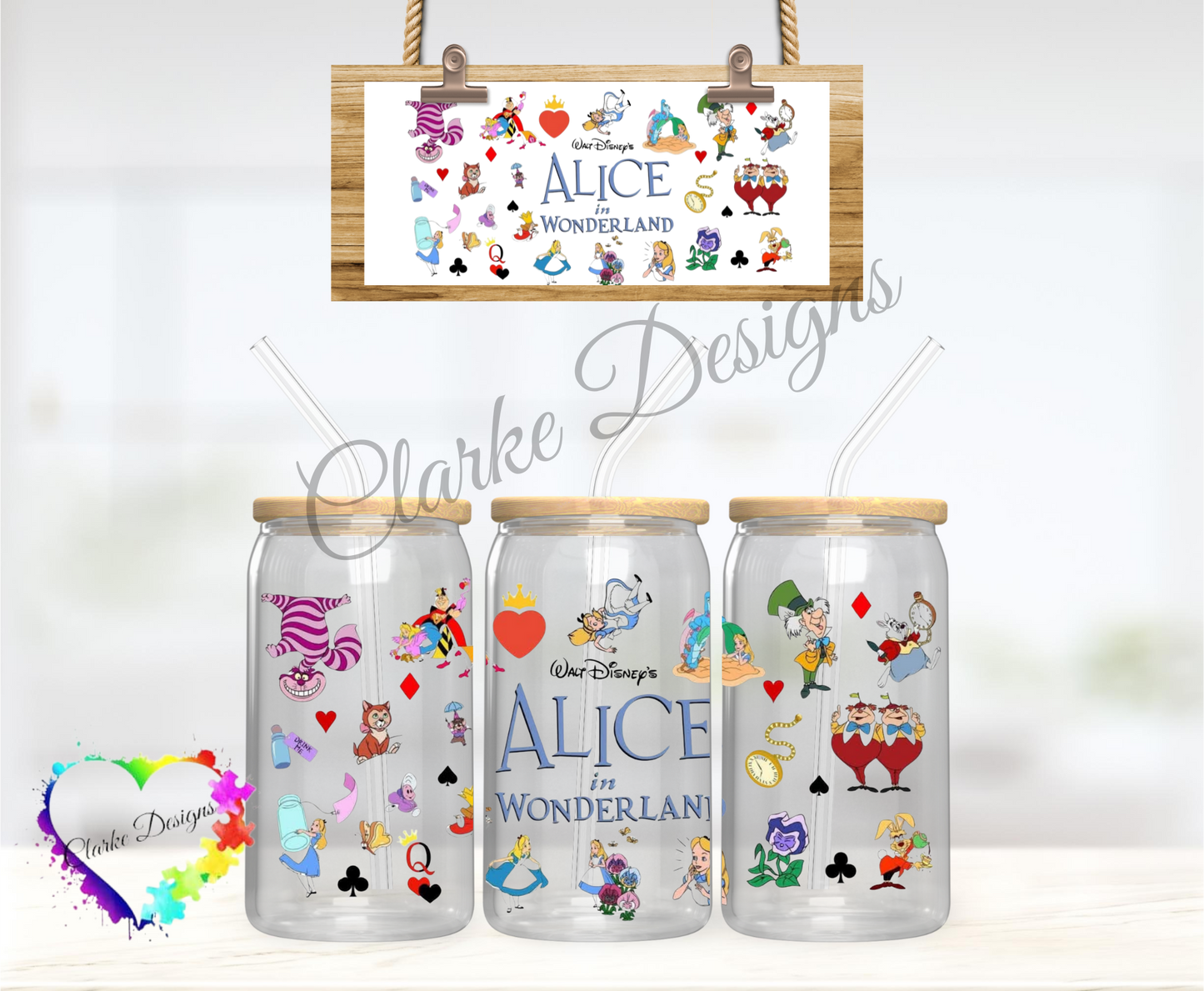 Alice - 16oz Libbey UV DTF Wrap