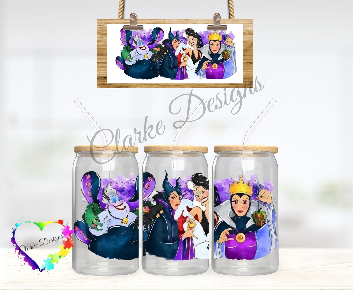 Villians - 16oz Libbey UV DTF Wrap