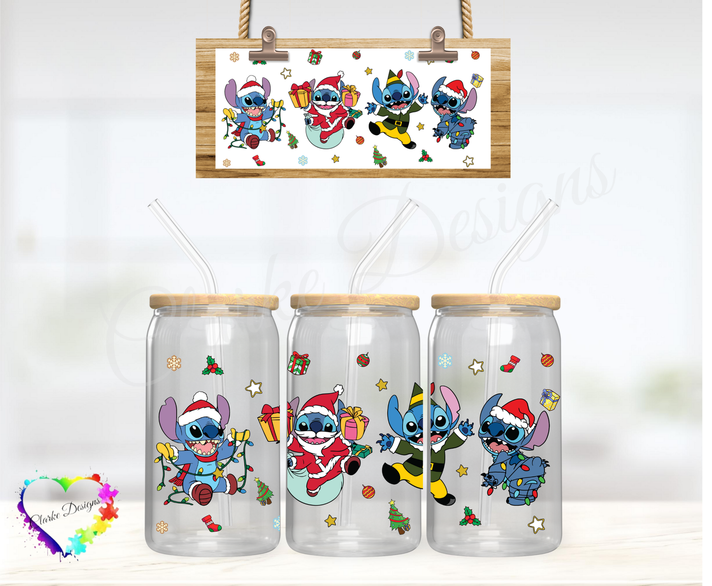 XMAS Stitch - 16oz Libbey UV DTF Wrap