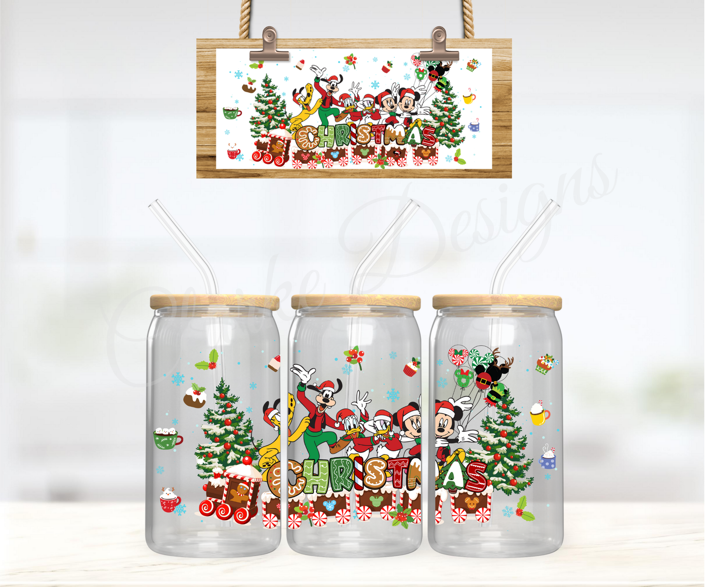 Christmas Friends - 16oz Libbey UV DTF Wrap