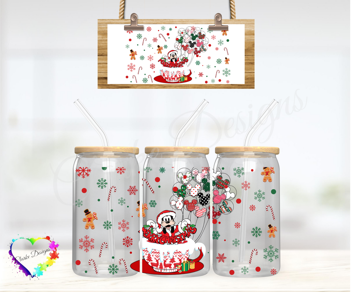 XMAS Goofy - 16oz Libbey UV DTF Wrap