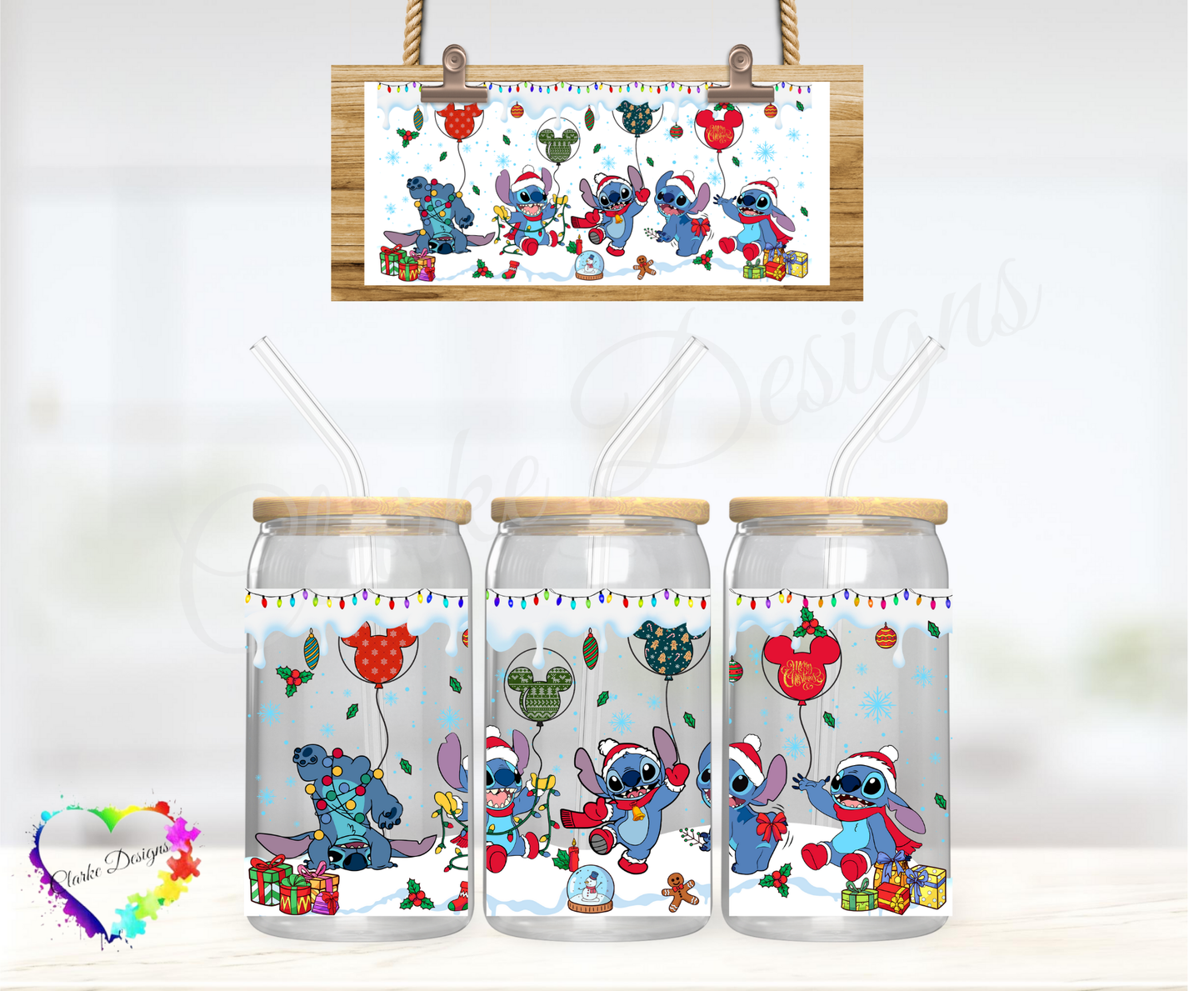 XMAS Stitch 2 - 16oz Libbey UV DTF Wrap