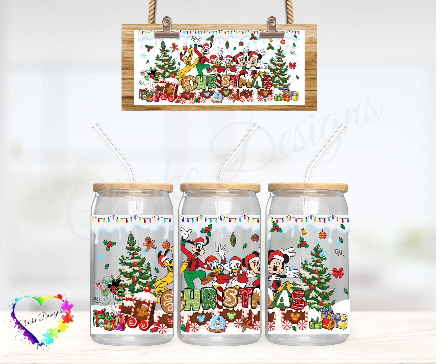 Christmas Friends 2 - 16oz Libbey UV DTF Wrap