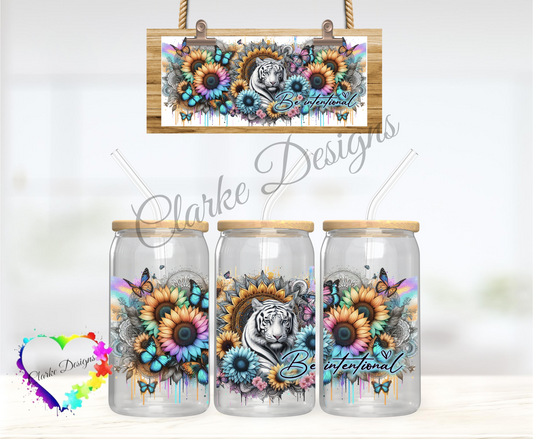 Be Intentional - 16oz Libbey UV DTF Wrap