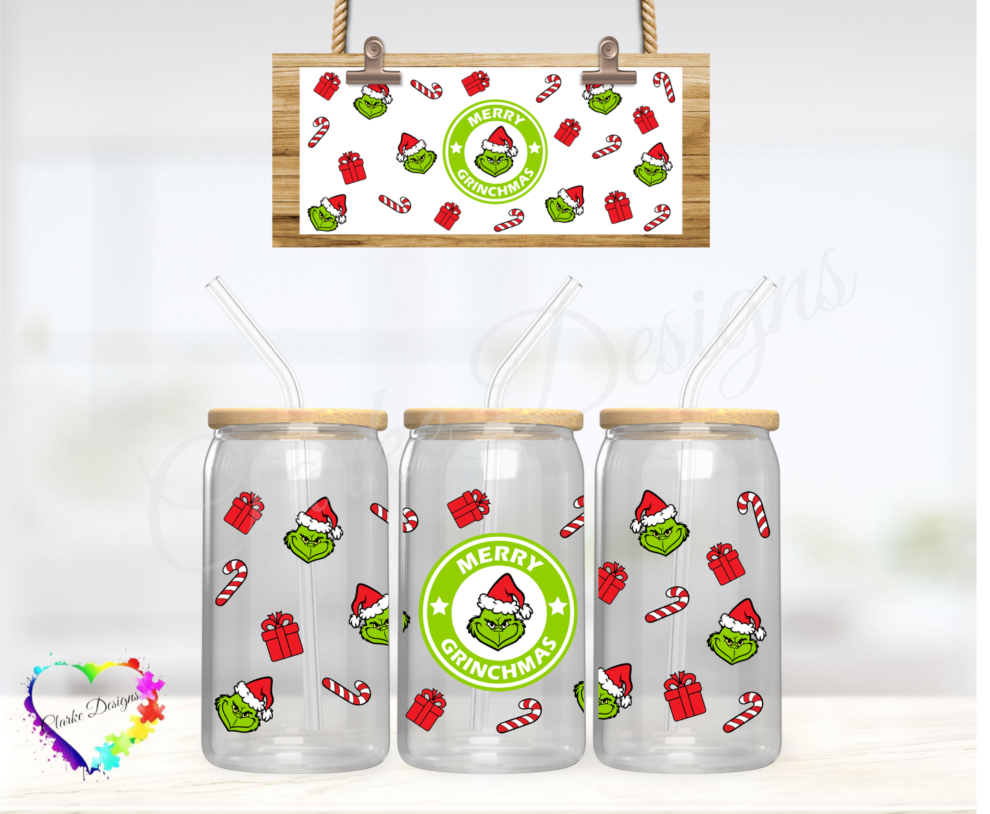 Merry Grinchmas - 16oz Libbey UV DTF Wrap