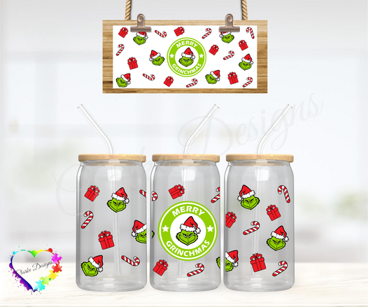 Merry Grinchmas - 16oz Libbey UV DTF Wrap