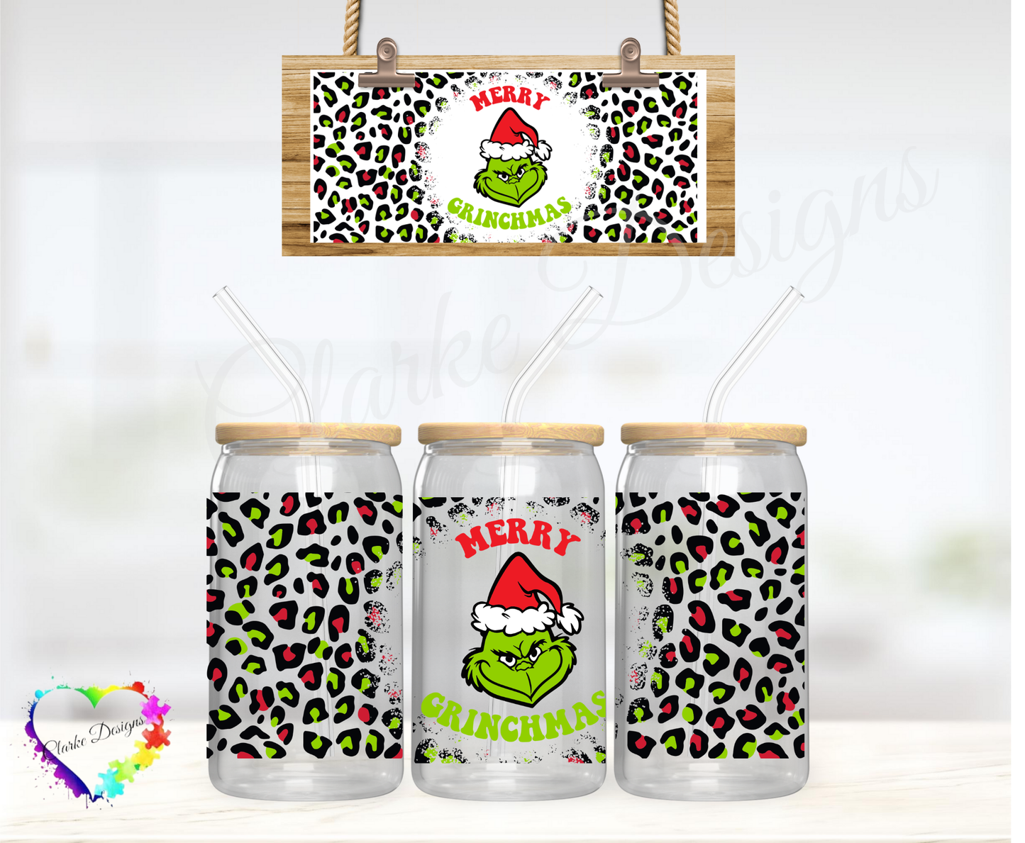 Merry Grinchmas 2 - 16oz Libbey UV DTF Wrap