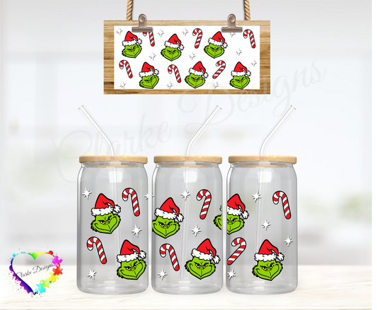 XMAS Grinch - 16oz Libbey UV DTF Wrap