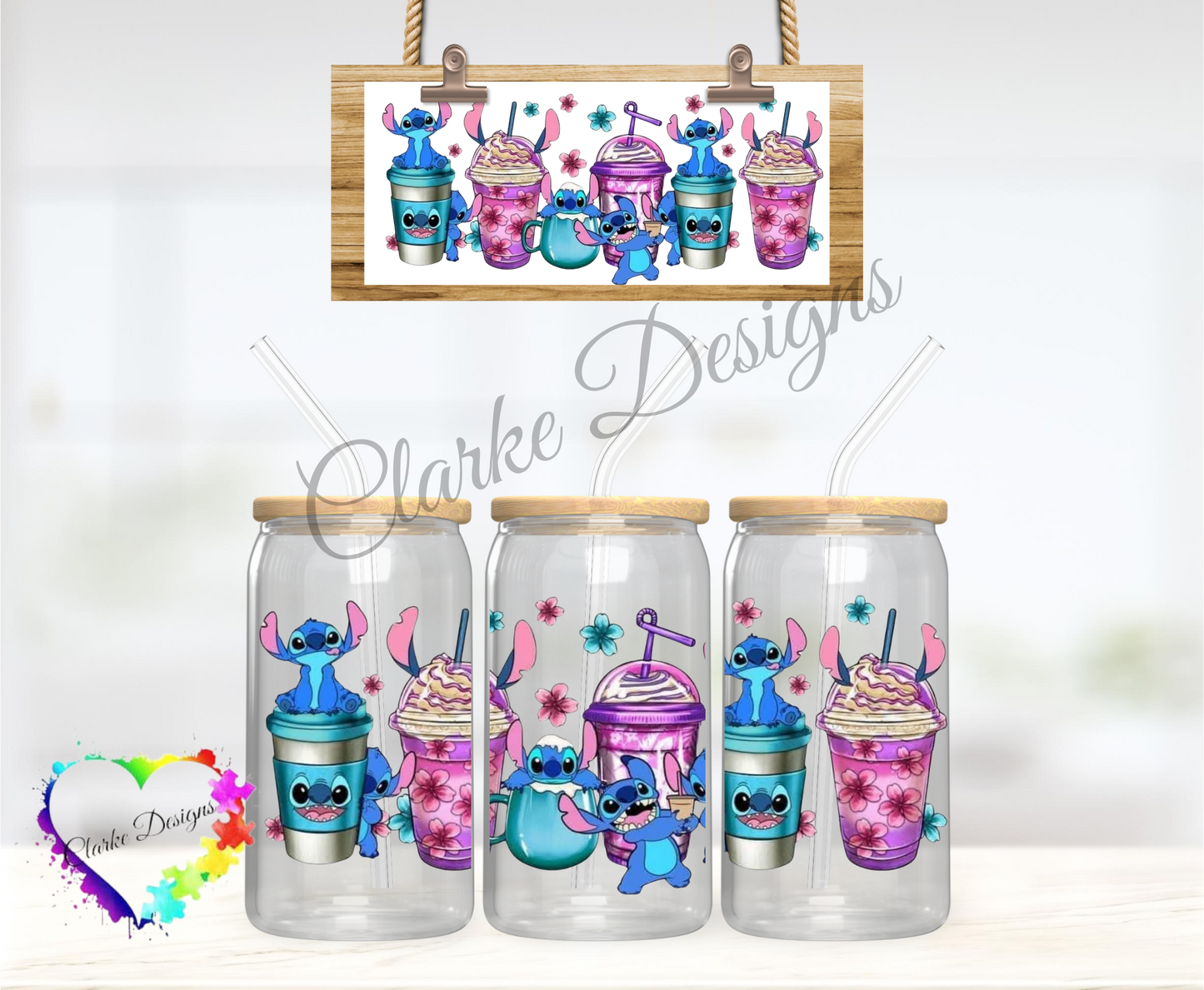 Stitch Coffee - 16oz Libbey UV DTF Wrap