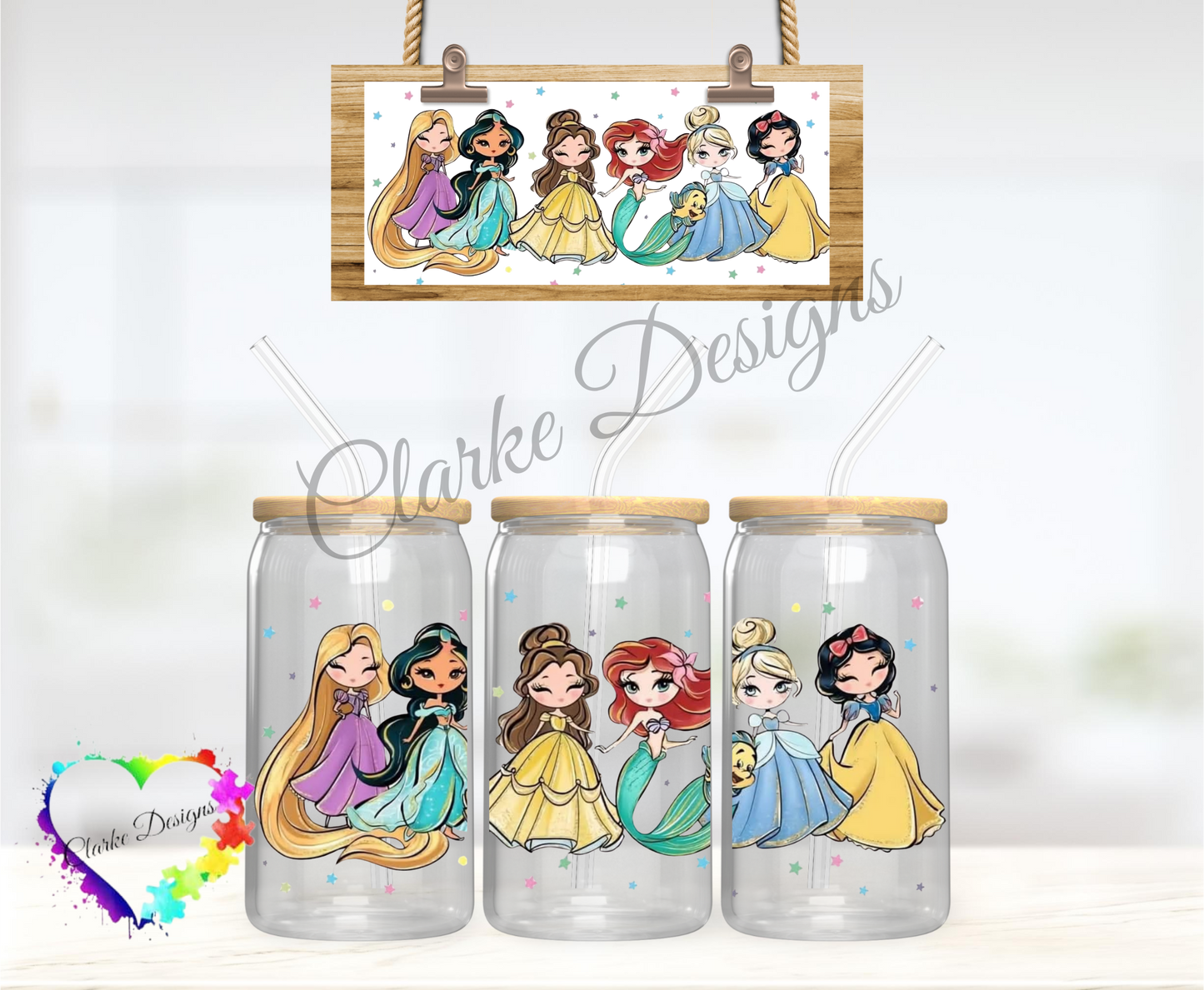 Princess - 16oz Libbey UV DTF Wrap