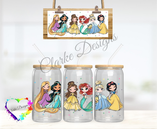 Princess - 16oz Libbey UV DTF Wrap