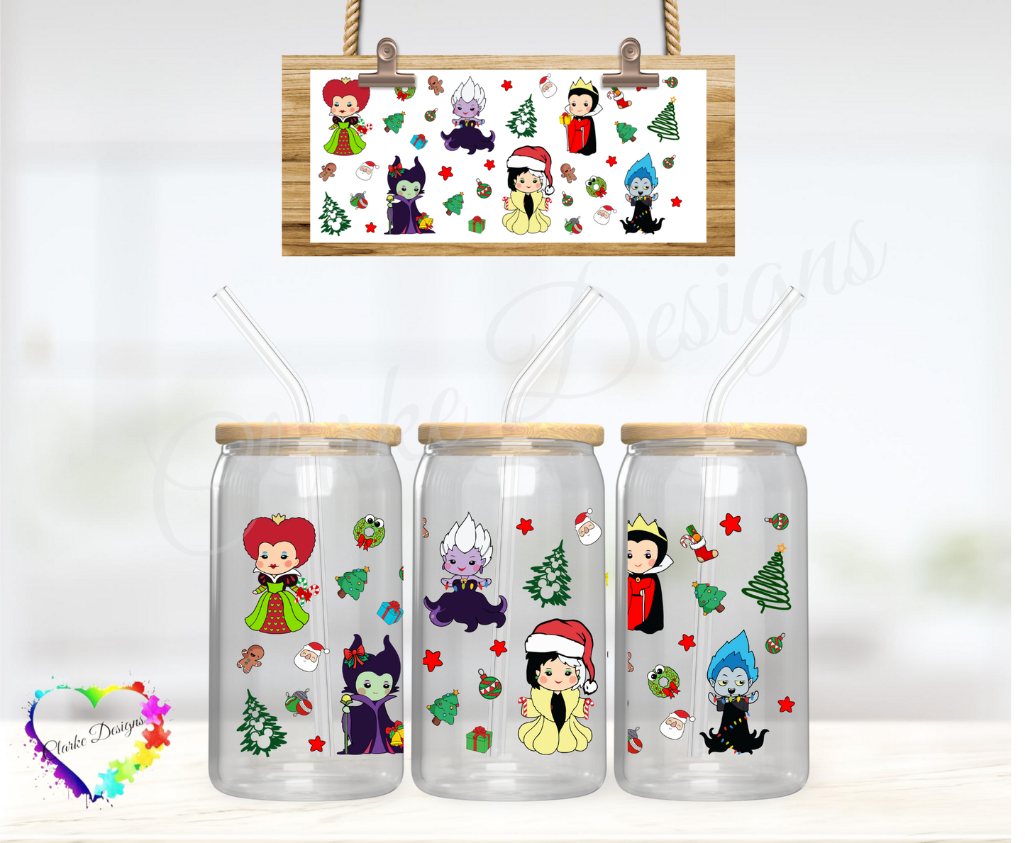 XMAS Villains - 16oz Libbey UV DTF Wrap