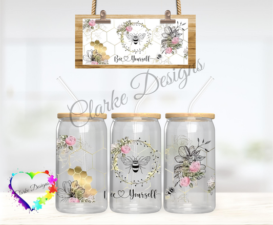 Bee Yourself - 16oz Libbey UV DTF Wrap