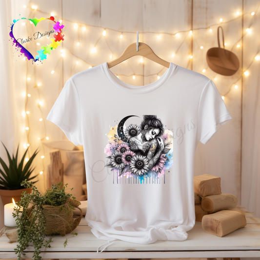 DTF Transfer - Moon with Sunflowers