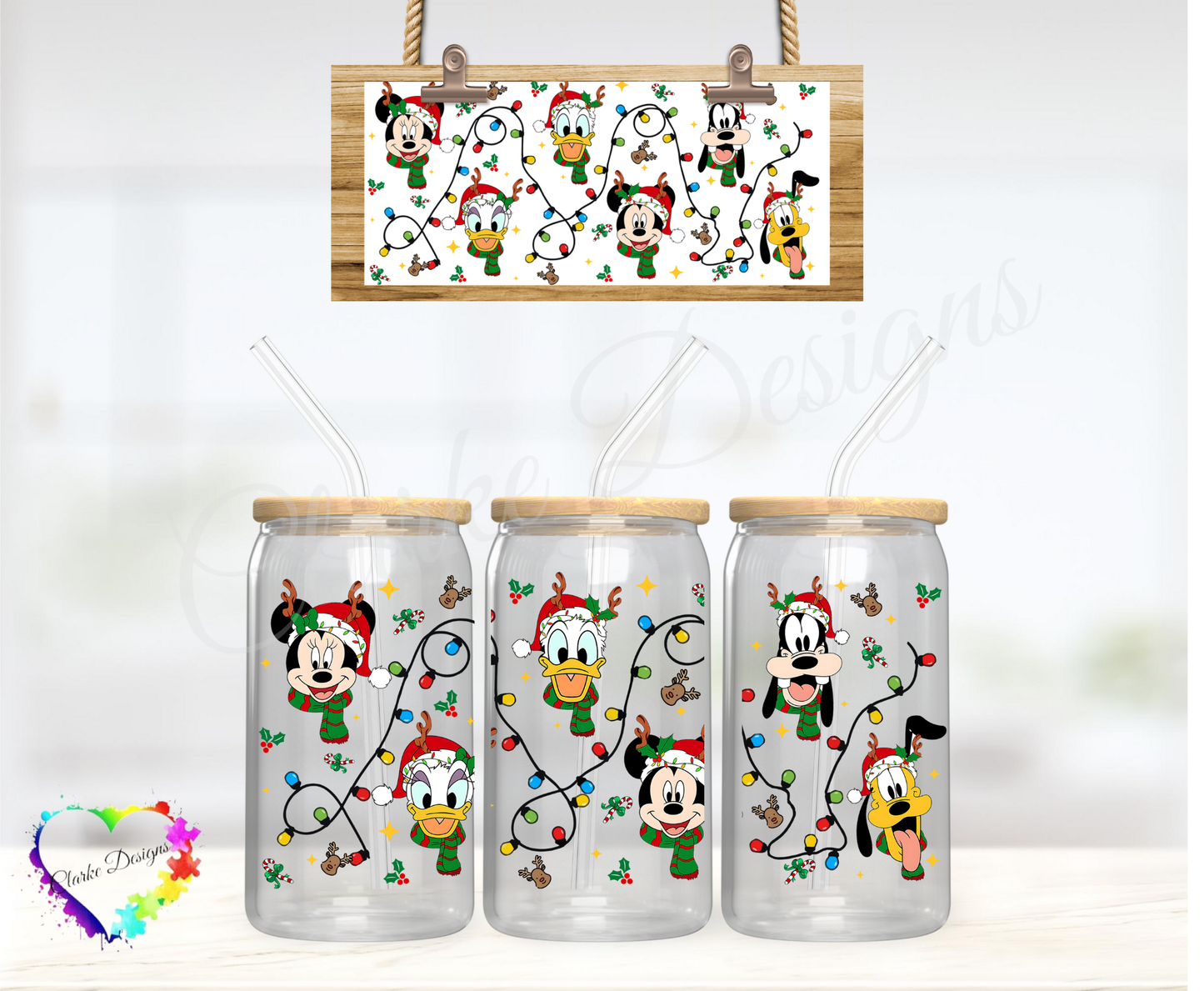 XMAS Friends Lights - 16oz Libbey UV DTF Wrap