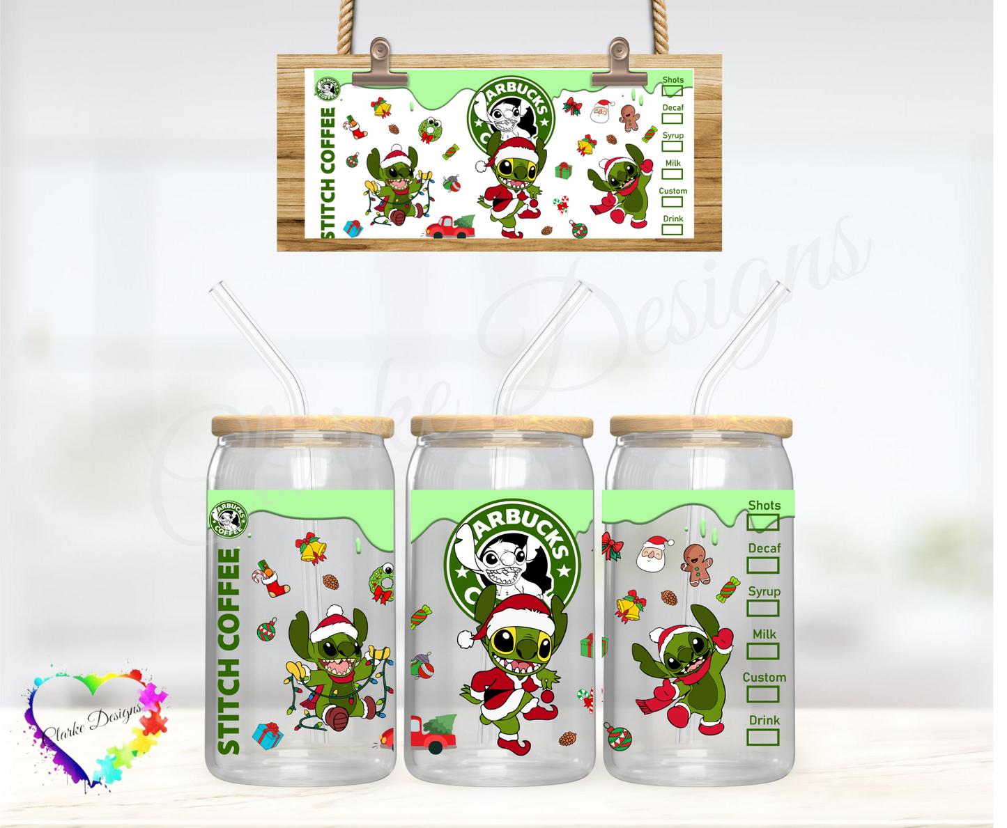 Stitch Coffee - 16oz Libbey UV DTF Wrap