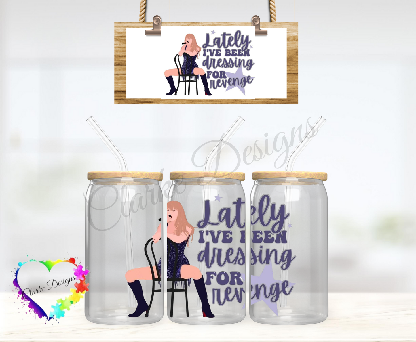 Dressing for Revenge - 16oz Libbey UV DTF Wrap