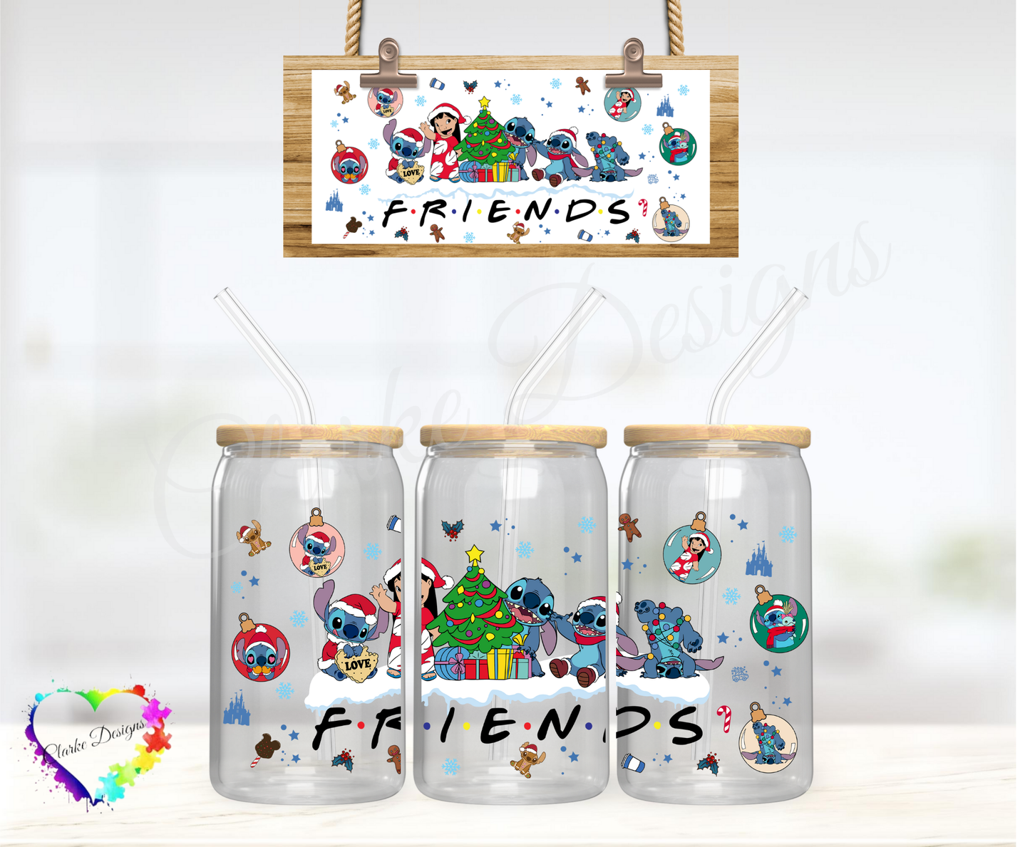 Stitch Friends - 16oz Libbey UV DTF Wrap