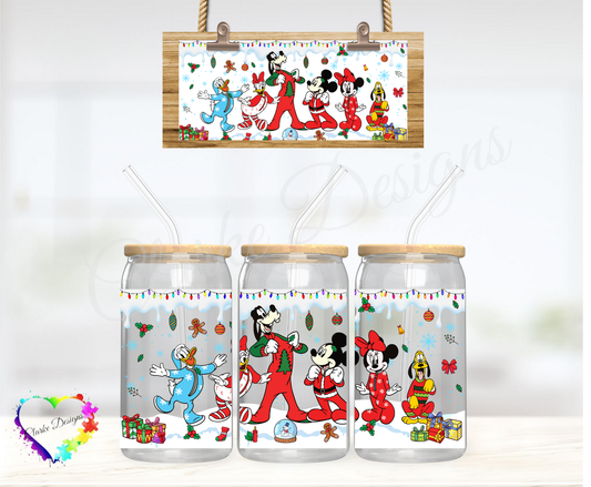 Christmas Friends 3 - 16oz Libbey UV DTF Wrap