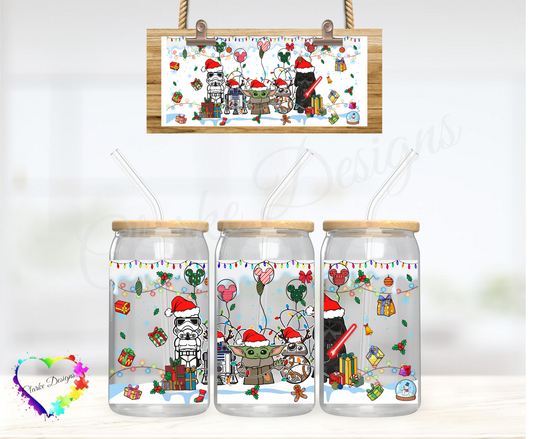 XMAS Star Wars - 16oz Libbey UV DTF Wrap