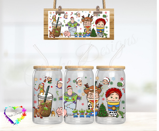 XMAS Toy Story Coffee - 16oz Libbey UV DTF Wrap