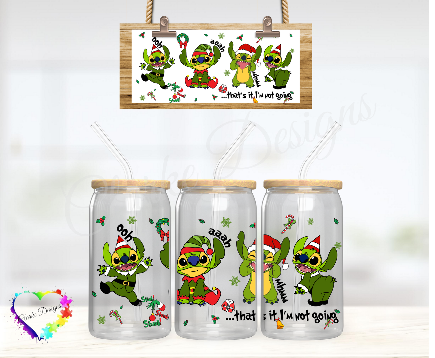 Stitch That's it I'm not going - 16oz Libbey UV DTF Wrap