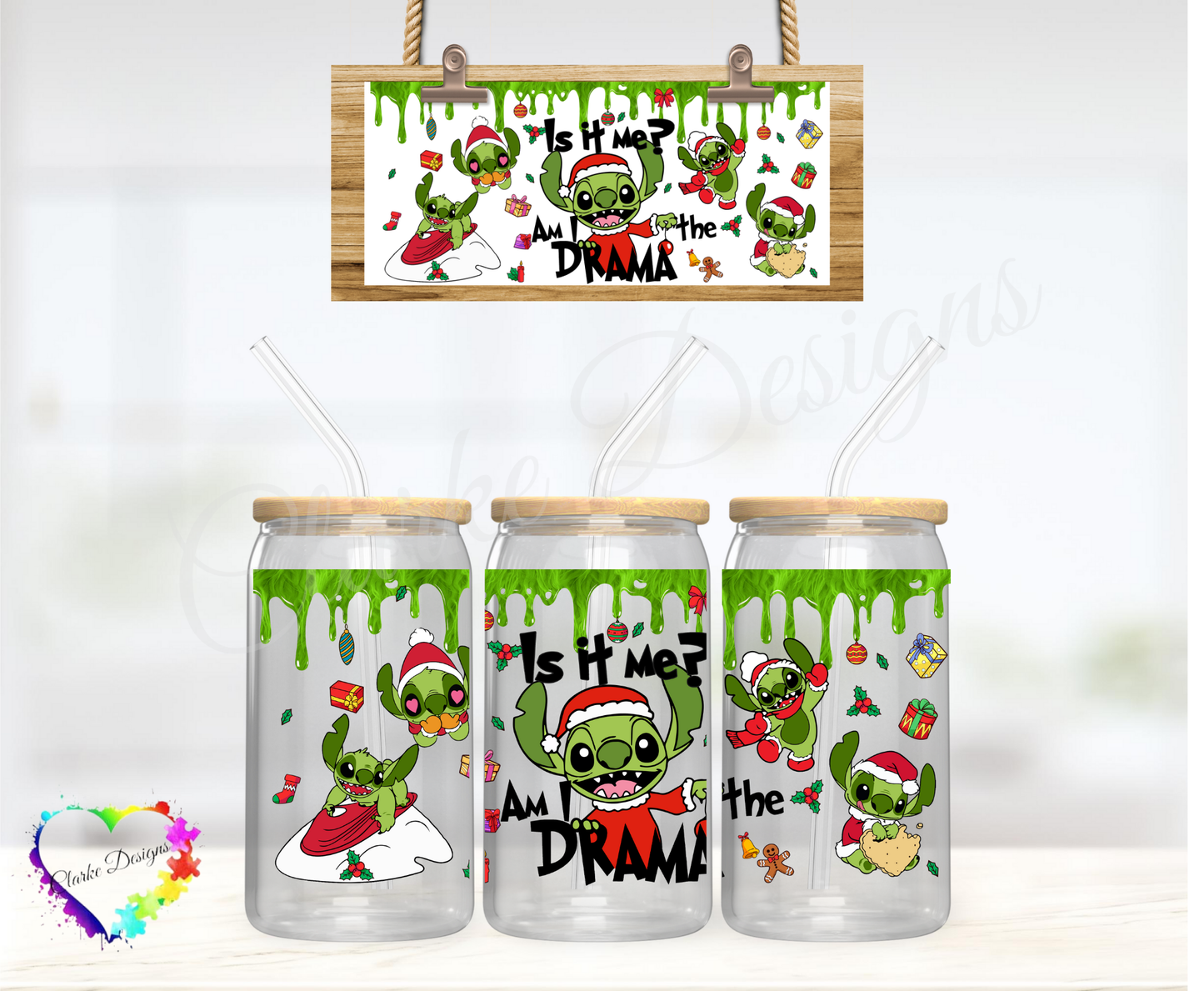 Is it me? Am I the Drama - 16oz Libbey UV DTF Wrap