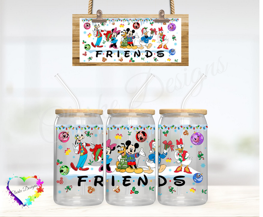 XMAS Friends 4 - 16oz Libbey UV DTF Wrap