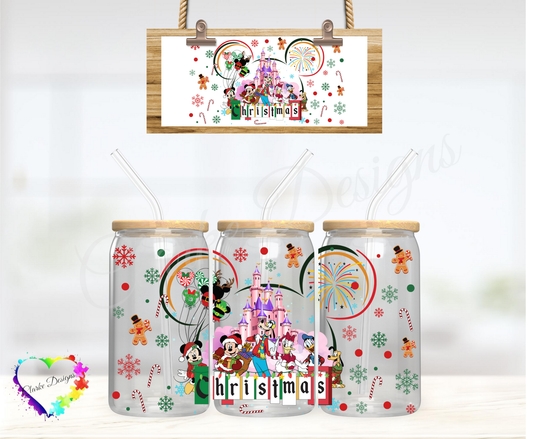 XMAS Christmas Castle - 16oz Libbey UV DTF Wrap