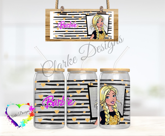 Barbie - 16oz Libbey UV DTF Wrap