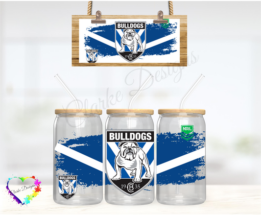 NRL Bulldogs - 16oz Libbey UV DTF Wrap