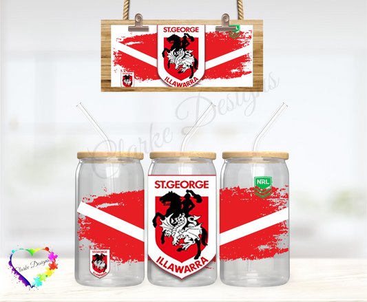 NRL Dragons - 16oz Libbey UV DTF Wrap