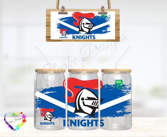 NRL Knights - 16oz Libbey UV DTF Wrap