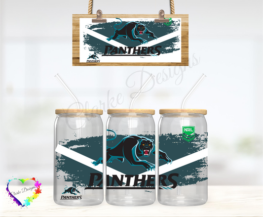 NRL Panthers - 16oz Libbey UV DTF Wrap