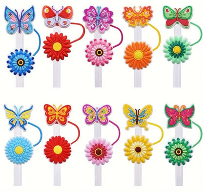 Butterfly straw toppers